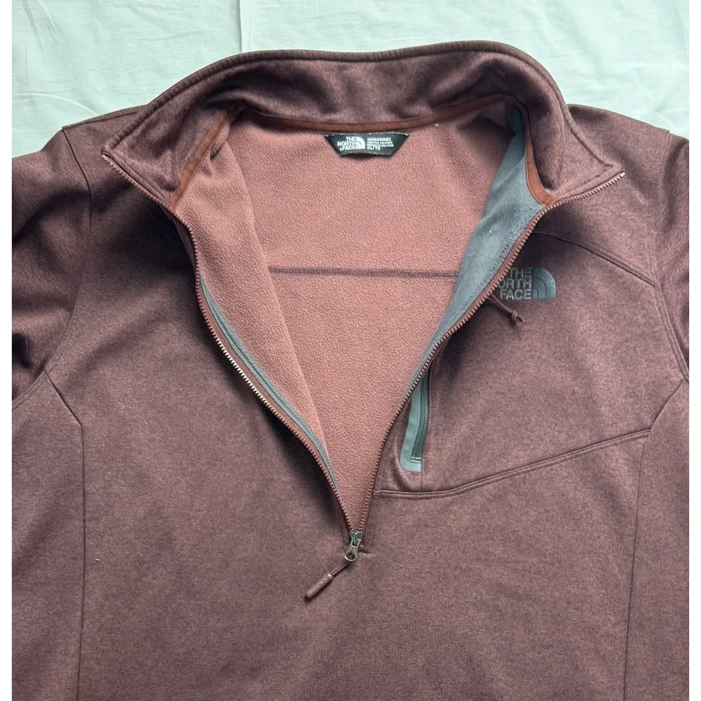The‎ North Face Mens XL 1/4 Zip Fleece Pullover Burgundy Maroon hiking, outdoor
